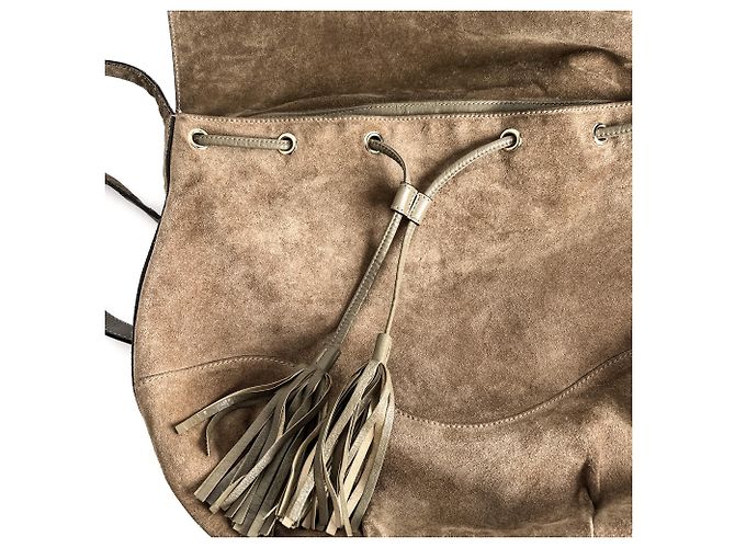 Gucci Borsa a tracolla in suede Tribeca beige - vista 11