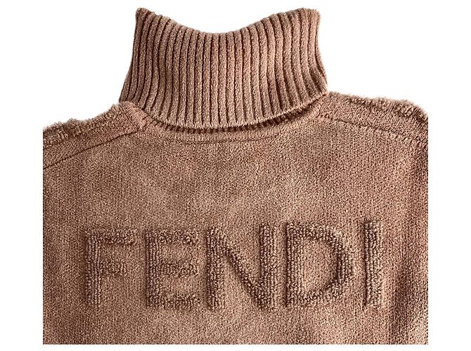 Fendi Suéter de mohair tridimensional 40 Beige - vista 2