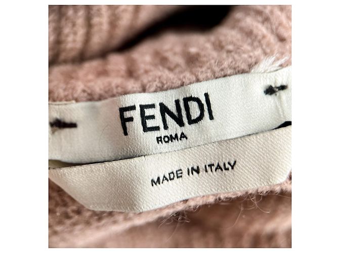 Fendi Suéter de mohair tridimensional 40 Beige - vista 3