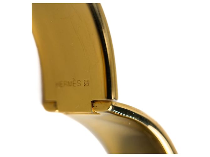 Clic H Hermès Bracciale Clic Clack in metallo placcato oro smaltato 6 Cavallo e Imbracatura bicolore Multicolore - vista 12