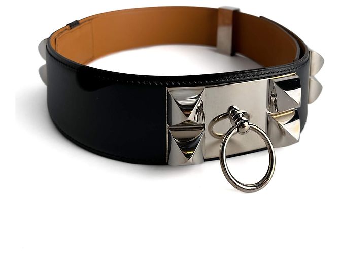 Hermès Collier de Chien 50 Breiter Leder Gürtel 65 Schwarz - Ansicht 4