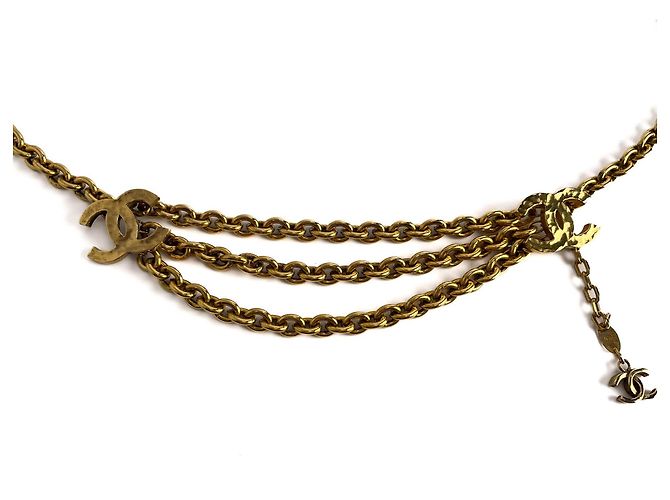 Timeless Chanel Dünner Metallgürtel 85 Gold Golden - Ansicht 4