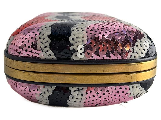 Gucci Clutch in metallo con ricamo in broccato multicolore - vista 11