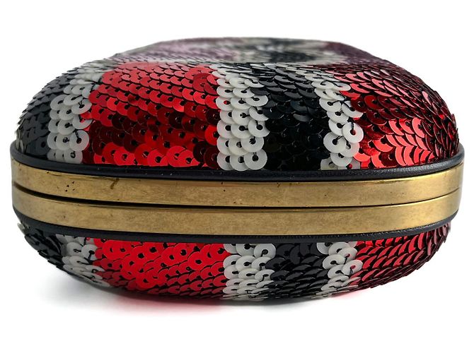 Gucci Clutch in metallo con ricamo in broccato multicolore - vista 8