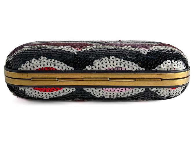Gucci Clutch in metallo con ricamo in broccato multicolore - vista 9