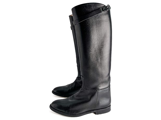 Hermès Kelly Box Calf Leather Jumping Boots 39 Black - view 2