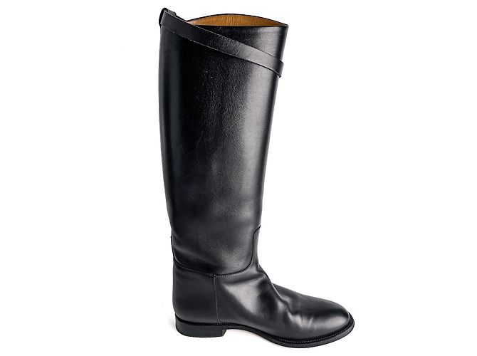 Hermès Kelly Box Calf Leather Jumping Boots 39 Black - view 5