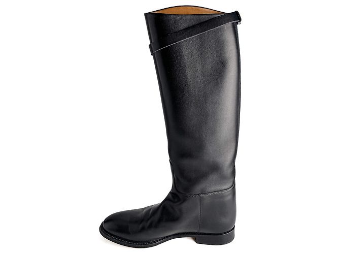 Hermès Kelly Box Calf Leather Jumping Boots 39 Black - view 6