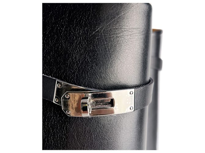 Hermès Kelly Box Calf Leather Jumping Boots 39 Black - view 9