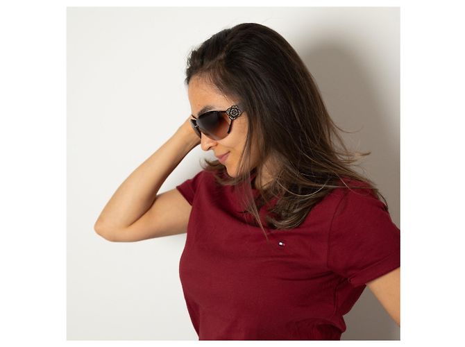 Chanel Gafas de sol de acetato Camelia Shield moradas Púrpura - vista 2