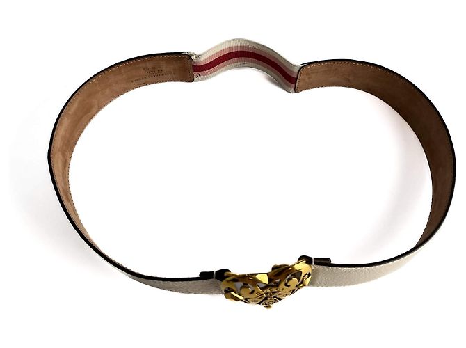 Gucci Hysteria Leder Breiter Gürtel 80/32 Weiß - Ansicht 5
