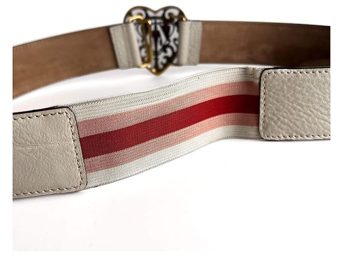 Gucci Hysteria Leder Breiter Gürtel 80/32 Weiß - Ansicht 6