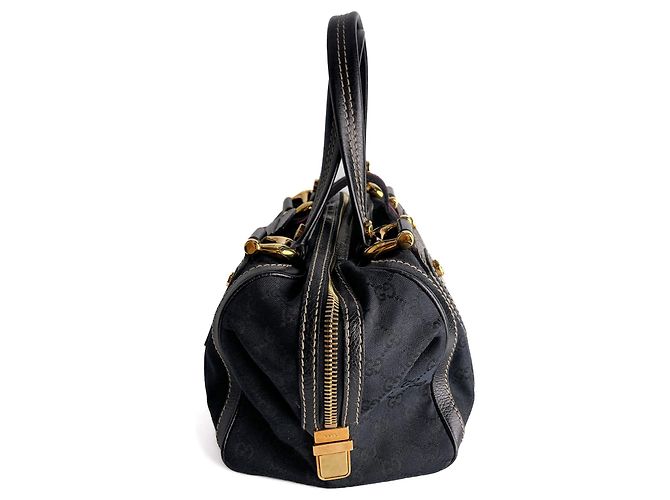 Borsa a mano Ophidia Boston Small Aviatrix Guccissima in tela nera Nero - vista 6