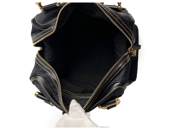 Borsa a mano Ophidia Boston Small Aviatrix Guccissima in tela nera Nero - vista 9