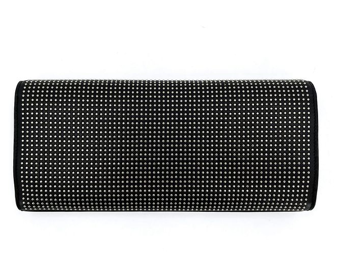 Saint Laurent Clutch in pelle con rivetti nera Nero - vista 5