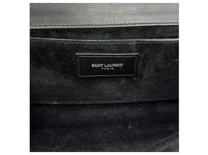 Saint Laurent Clutch in pelle con rivetti nera Nero - vista 9