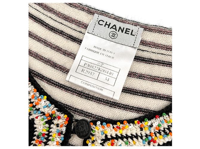 Timeless Chanel Mini-Kaschmirkleid IT 34 schwarz und weiß - Ansicht 8