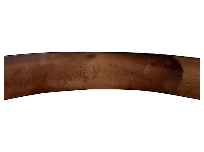 Gucci Breiter GG-Leder-Gürtel mit Flechtmuster 85/34 braun - Ansicht 8