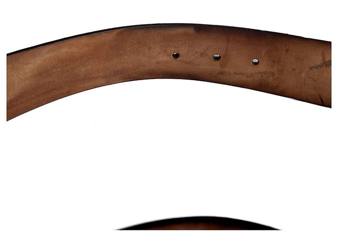 Gucci Breiter GG-Leder-Gürtel mit Flechtmuster 85/34 braun - Ansicht 9