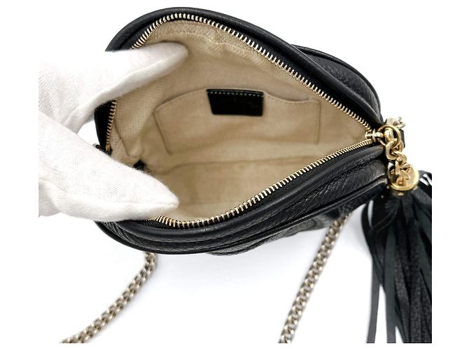 Gucci Cámara de Cuero Disco Soho Bandolera Negra Negro - vista 10