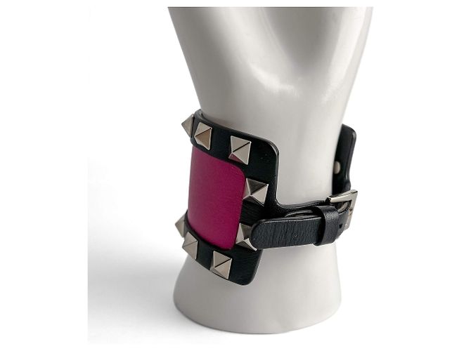 Valentino Garavani Bracciale in pelle Rockstud bicolore Multicolore - vista 3
