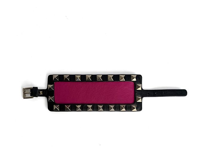 Valentino Garavani Bracciale in pelle Rockstud bicolore Multicolore - vista 4