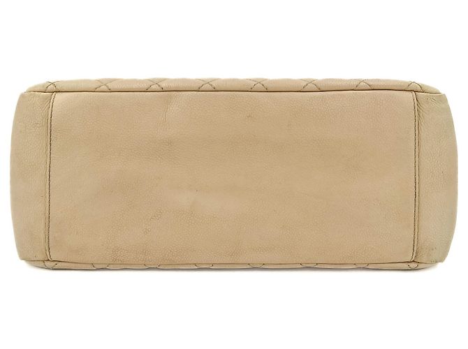 Timeless Chanel Borsa shopper in pelle caviar trapuntata beige GST - vista 7