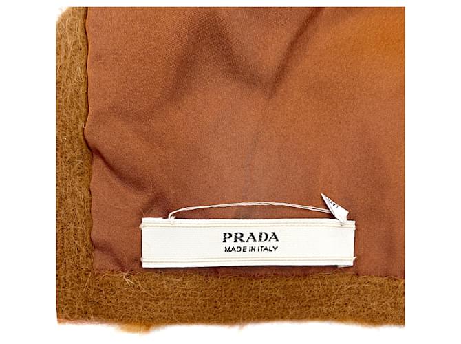 Prada Cachecol de couro e pele laranja Caramelo - vista 7