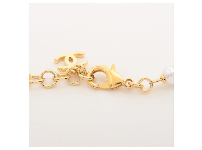 Timeless Chanel Collana in metallo CC cuore e perle dorate D'oro - vista 4