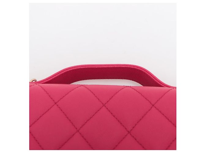 Chanel Borsa piccola in pelle caviar trapuntata Affinity rosa - vista 11