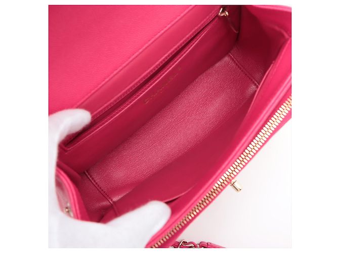 Chanel Borsa piccola in pelle caviar trapuntata Affinity rosa - vista 12