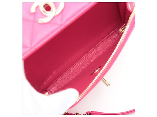 Chanel Borsa piccola in pelle caviar trapuntata Affinity rosa - vista 15