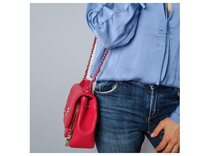 Chanel Borsa piccola in pelle caviar trapuntata Affinity rosa - vista 5
