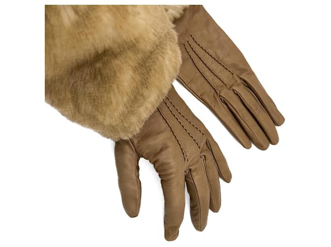 Prada Pelle e pelliccia beige - vista 4