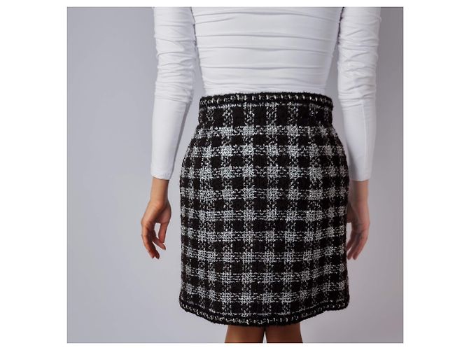 Timeless Chanel Mini-Woll-, Mohair-, Polyester-, Seidenrock 38 schwarz - Ansicht 3