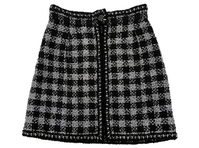 Timeless Chanel Mini-Woll-, Mohair-, Polyester-, Seidenrock 38 schwarz - Ansicht 4