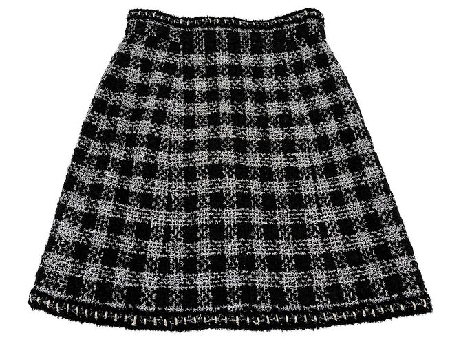 Timeless Chanel Mini-Woll-, Mohair-, Polyester-, Seidenrock 38 schwarz - Ansicht 5
