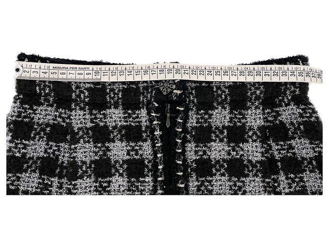 Timeless Chanel Mini-Woll-, Mohair-, Polyester-, Seidenrock 38 schwarz - Ansicht 6