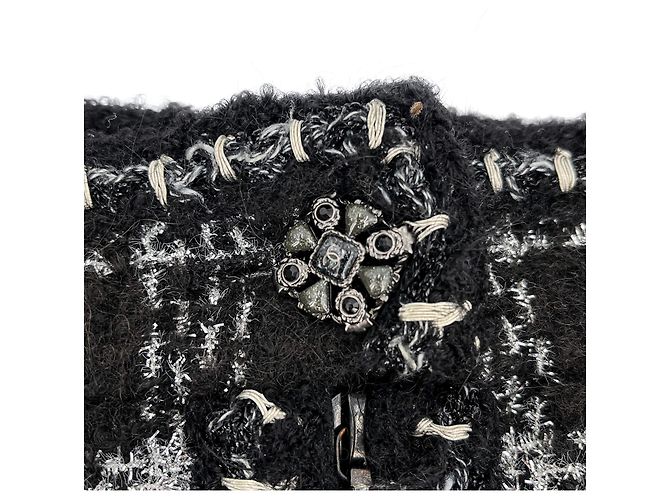 Timeless Chanel Mini-Woll-, Mohair-, Polyester-, Seidenrock 38 schwarz - Ansicht 7