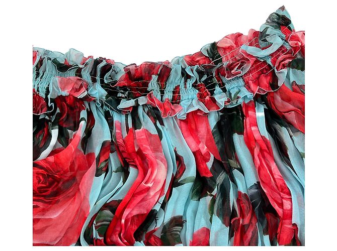 Dolce & Gabbana Abito Mini in Seta con Fiori 40 Multicolore - vista 10