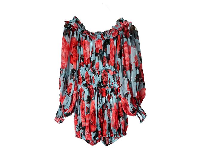 Dolce & Gabbana Abito Mini in Seta con Fiori 40 Multicolore - vista 7