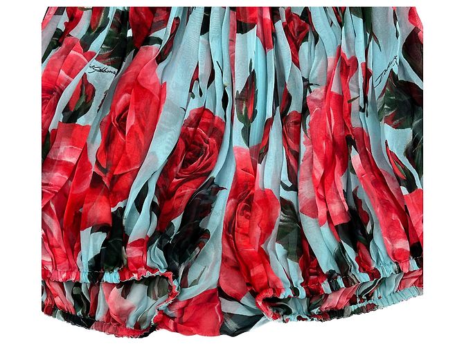 Dolce & Gabbana Abito Mini in Seta con Fiori 40 Multicolore - vista 8
