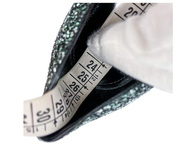 Saint Laurent Pumps in pelle e glitter 39 Nero - vista 9