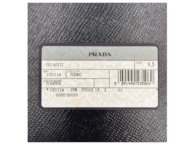 Prada Guanto in pelle di agnello nero con frange - vista 5