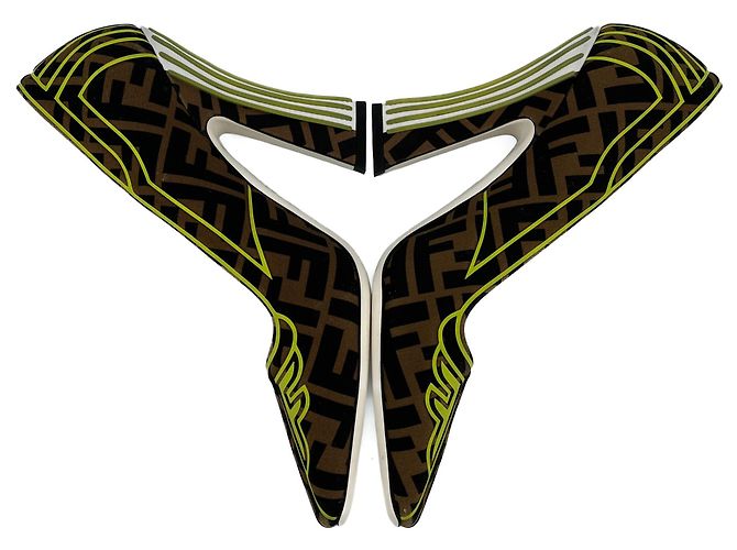 Fendi Pumps in pelle e tessuto 39 Jacquard marrone Multicolore - vista 6