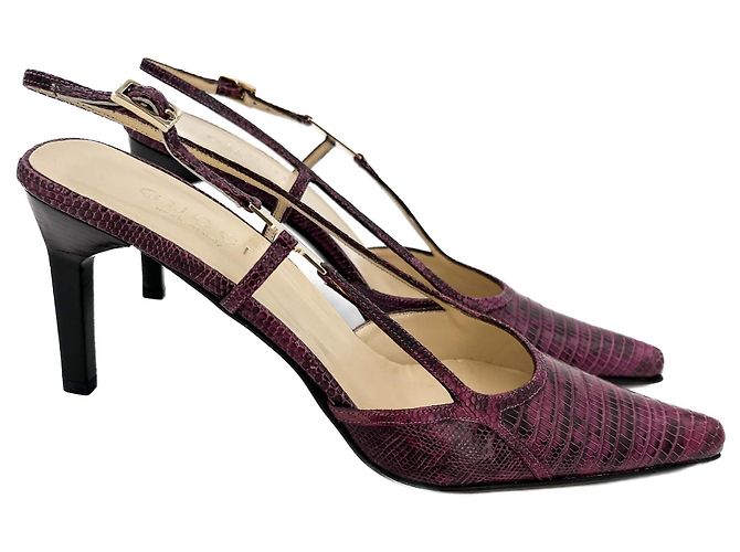 Gucci High Heel Mule Leather 38 1/2 Prune - view 2