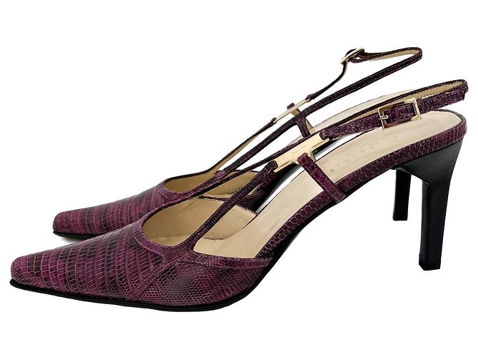 Gucci High Heel Mule Leather 38 1/2 Prune - view 3