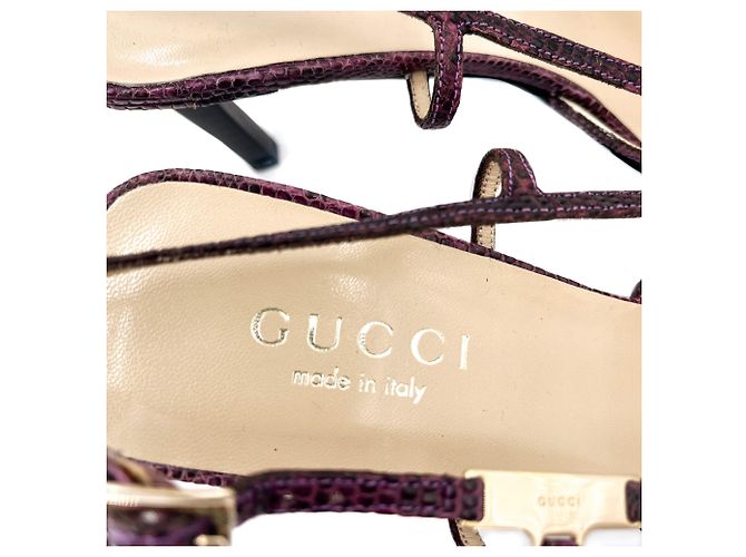 Gucci High Heel Mule Leather 38 1/2 Prune - view 8