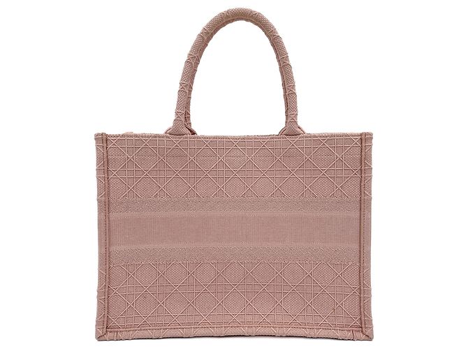 Dior Mittelgroße bestickte Canvas-Tasche Book Tote in Pink - Ansicht 2
