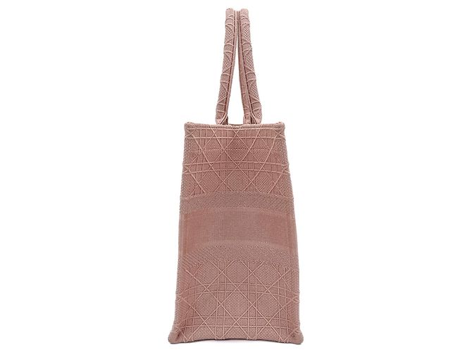 Dior Mittelgroße bestickte Canvas-Tasche Book Tote in Pink - Ansicht 6